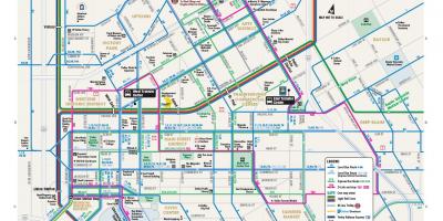达拉斯的巴士路线的地图
