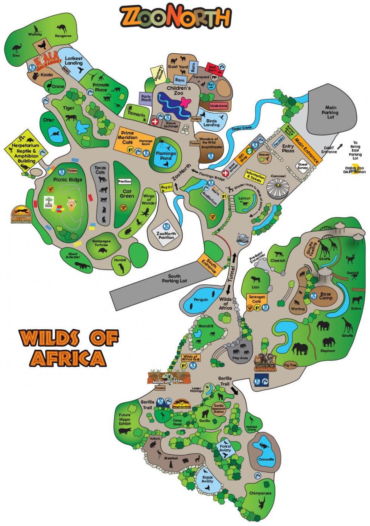 地图的达拉斯动物园