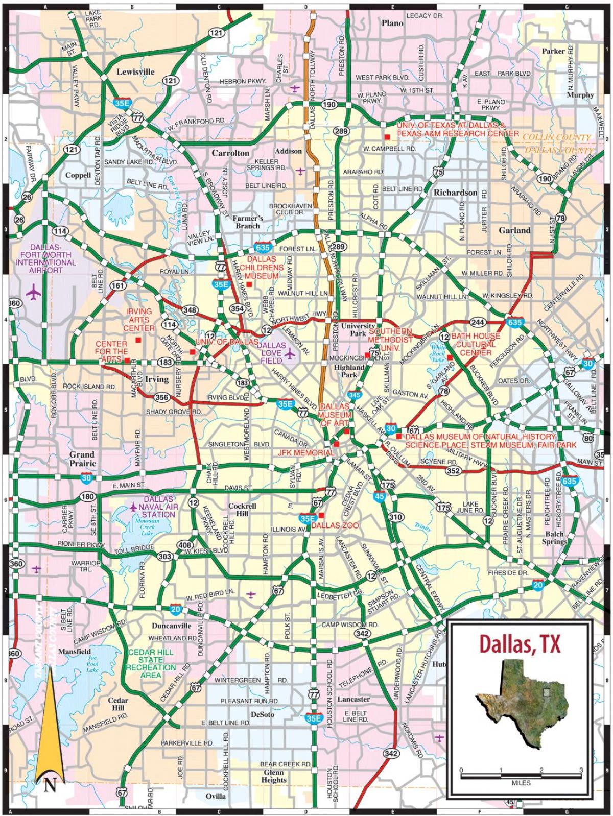 达拉斯市的地图