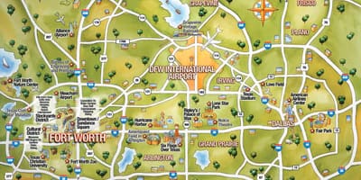 沃斯堡市的地图