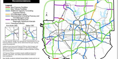 达拉斯的收费公路的地图